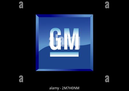 GM Colmotores, Logo, schwarzer Hintergrund Stockfoto