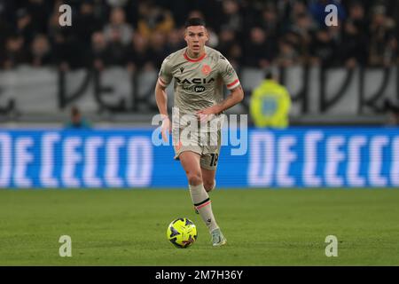 Turin, Italien, 7. Januar 2023. Nehuen Perez von Udinese Calcio beim Spiel der Serie A im Allianz-Stadion, Turin. Der Bildausdruck sollte lauten: Jonathan Moscrop/Sportimage Stockfoto