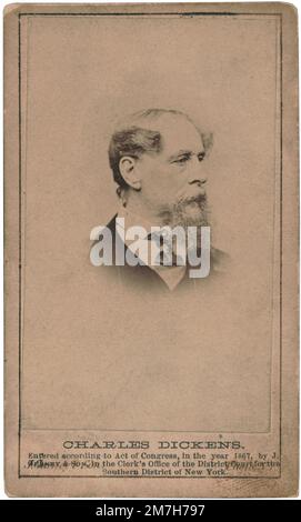 Charles Dickens (1812-1870), English Writer and Author, Head and Shoulders Portrait, J. Gurney & Son, 1867 Stockfoto