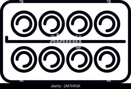 Medizinischer Blasensymbol-Konturvektor. Schmerzmittel. Fruchtgesundheit Stock Vektor