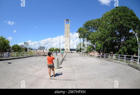 Macapá,Amapá,Brasilien,12. November 2021. Marco Zero Touristendenkmal, das sich in der Stadt Macapá befindet, um die genaue Passage der Äquatorlinie Dividi zu markieren Stockfoto