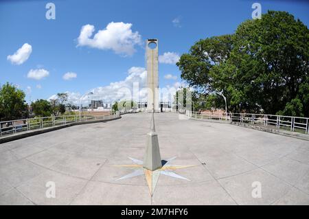 Macapá,Amapá,Brasilien,12. November 2021. Marco Zero Touristendenkmal, das sich in der Stadt Macapá befindet, um die genaue Passage der Äquatorlinie Dividi zu markieren Stockfoto