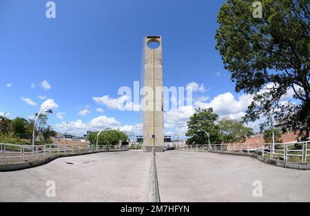 Macapá,Amapá,Brasilien,12. November 2021. Marco Zero Touristendenkmal, das sich in der Stadt Macapá befindet, um die genaue Passage der Äquatorlinie Dividi zu markieren Stockfoto
