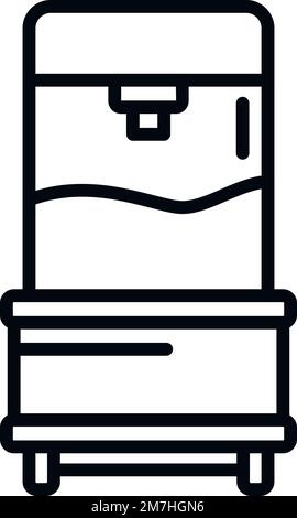 Konturvektor des Popcorn-Maschinensymbols. Maisfutter. Gerätewagenständer Stock Vektor