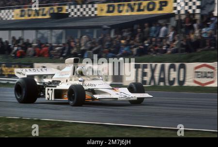 Denny Hulme Yardley-McLaren M23 beim 1973 Race of Champions Brands Hatch UK Stockfoto