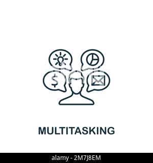 Multitasking-Symbol. Monochromes, einfaches Projektmanagement-Symbol für Vorlagen, Webdesign und Infografiken Stock Vektor