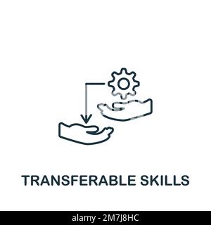 Übertragbares Skills-Symbol. Monochromes, einfaches Projektmanagement-Symbol für Vorlagen, Webdesign und Infografiken Stock Vektor