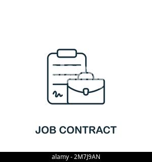Symbol „Job Contract“. Monochrom Simple Recruitment Icon für Vorlagen, Webdesign und Infografiken Stock Vektor