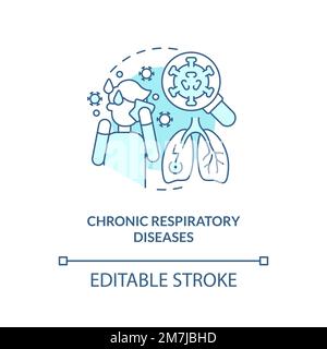 Chronische Atemwegserkrankungen blaues Konzeptsymbol Stock Vektor