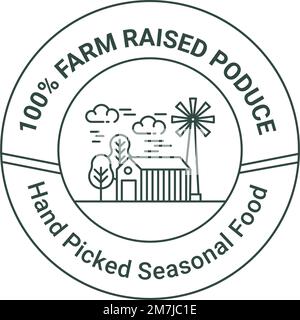 Bauernernhof, handgepflückte saisonale Speisen Stock Vektor