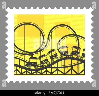 Vergnügungspark und Postkartenvektor Stock Vektor