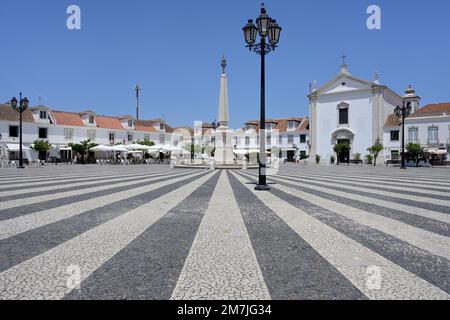 Marques de Pombal Platz, Vila Real de Santo Antonio, Algarve, Portugal Stockfoto