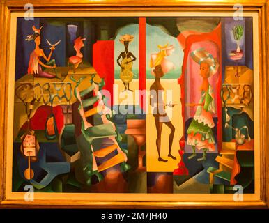 Cundo Bermudez (Kuba), : Montag, 21. Dezember 1974, Kunstmuseum Amerikas, das erste Kunstmuseum in den Vereinigten Staaten, das sich hauptsächlich dem exh Stockfoto
