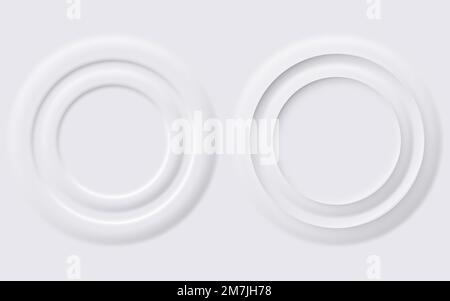 Set aus neumorphen UI-Designelementen. Neumorphe Zirkel. Vektordarstellung. Eps 10. Stock Vektor
