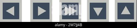 Bedienfeld mit Bedientasten, Musikwiedergabe und Rücklauf Stock Vektor