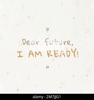 Neues Jahr editierbare Vorlage Vektor Social Media Post mit Liebe Zukunft Ich bin bereit Text Stock Vektor