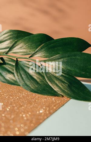 Blattzusammensetzung blumiger Hintergrund grüne Blätter Stockfoto