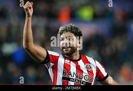 Aktenfoto von 13-09-2022 von Reda Khadra von Sheffield United. Birmingham hat Brighton-Mittelfeldspieler Reda Khadra für den Rest der Saison ausgeliehen. Ausgabedatum: Dienstag, 10. Januar 2023. Stockfoto