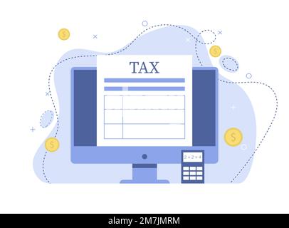 Online-Steuerzahlung, Einkommensteuererklärung, Einkommensteuerberechnung Stock Vektor