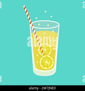 Frische Limonade, isoliert im Hintergrund. Vektordarstellung. Eps 10. Stock Vektor