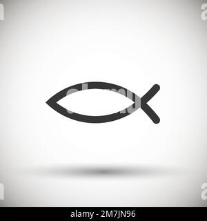 Symbol für Christian Fish isoliert im Hintergrund. Vektordarstellung. Eps 10. Stock Vektor