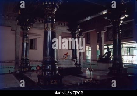 Sri Ramanasramam, Arunachala Hills, Tiruvannamalai, Tamil Nadu, Indien. Stockfoto