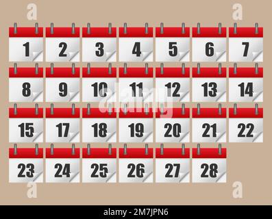 Kalendersymbolgruppe. Vektordarstellung. Kalendersymbole. Isoliert im Hintergrund. Vektordarstellung. Eps 10. Stock Vektor