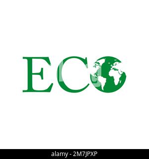 Wort Eco im Hintergrund isoliert. Vektordarstellung. Eps 10. Stock Vektor