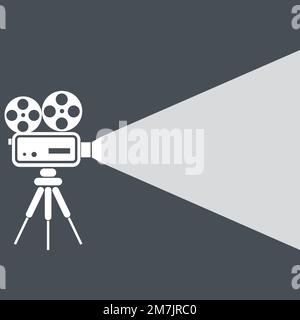 Filmprojektorsymbol im Hintergrund isoliert. Vektordarstellung. Eps 10. Stock Vektor
