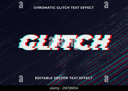 Editierbare Vektorvorlage für den Effekt „Textglitch“ Stock Vektor