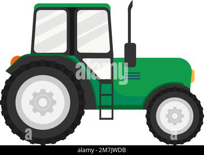 Traktor auf weißem Hintergrund isoliert. Vektordarstellung. Eps 10. Stock Vektor
