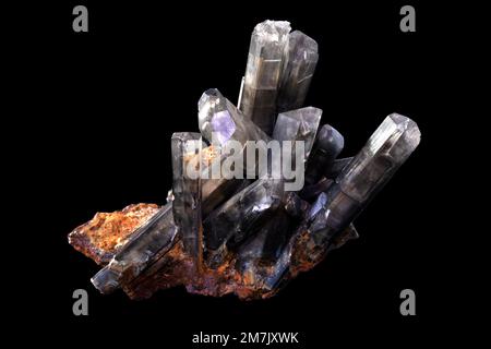 Steine und Mineralien, Gipskristall, Laborprobe Stockfoto