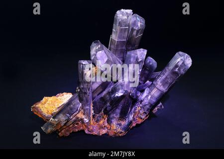 Steine und Mineralien, Gipskristall, Laborprobe Stockfoto