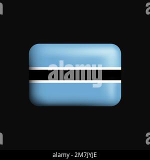 Symbol für Botsuana Flag 3D. Nationale Flagge Botsuanas. Vektordarstellung Stock Vektor