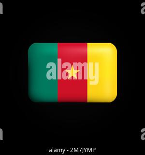 Kamerun Flagge 3D Symbol. Nationale Flagge Kameruns. Vektordarstellung Stock Vektor