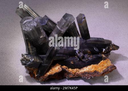 Steine und Mineralien, Gipskristall, Laborprobe Stockfoto