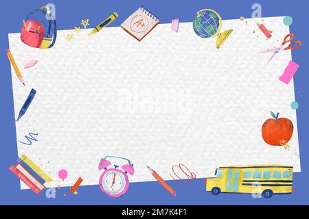 Blue Back to School Frame Vektor Stock Vektor