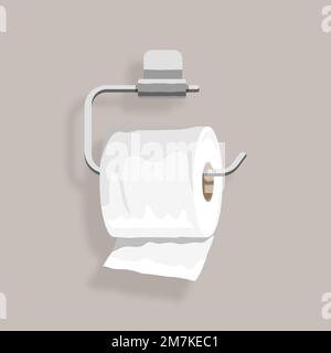 Toilettenpapier hängt auf einem Holder-Element-Vektor Stock Vektor