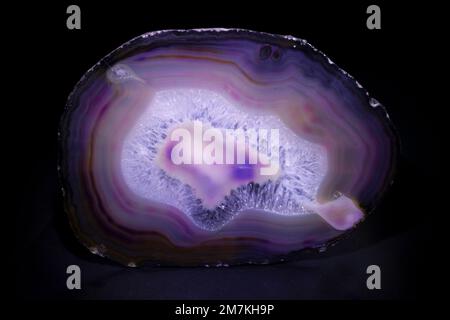 Steine und Mineralien, Quartz Agate, Laborprobe Stockfoto