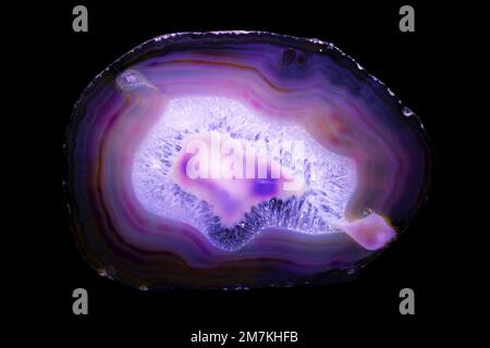 Steine und Mineralien, Quartz Agate, Laborprobe Stockfoto