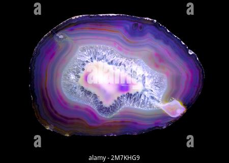 Steine und Mineralien, Quartz Agate, Laborprobe Stockfoto