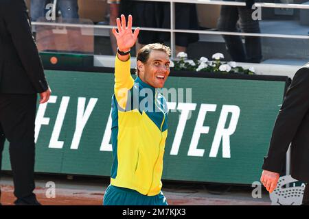 Der spanische Profi-Tennisspieler Rafael Nadal, Gewinner des Roland-Garros-Tennisturniers zum 14. Mal, am 05. Juni 2022 Stockfoto