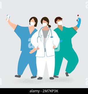 Coronavirus medizinisches Personal Charakter Element Vektor Stock Vektor