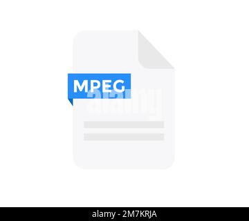 Dateiformat MPEG-Logo-Design. Symbol für Dokumentdatei, Internet, Erweiterung, Zeichen, Typ, Präsentation, Grafik, Anwendung. Element für Anwendungen, Web. Stock Vektor