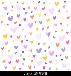 Zarte Darstellung von Herzen verschiedener Farben Stock Vektor