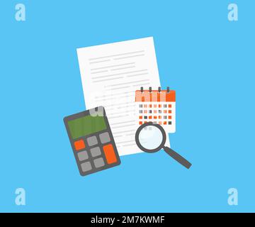 Accounting Audit Business, Payroll, Financial Accounting berechnen Logodesign. Statistik und analytische Forschung, Finanzsteuer, Rechnungslegung. Stock Vektor