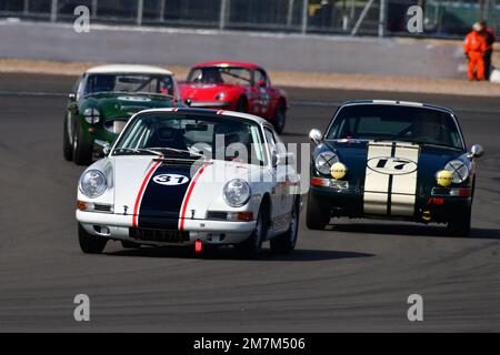 Andrew Walton, Porsche 911, Dean Desantis, David Hinton, Porsche 911, Masters Historic Racing, Internationale Trophäe für klassische GT Cars vor '66, ein Fünftel Stockfoto