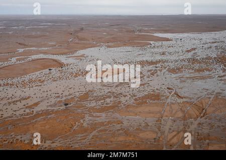 Landschaft während der Stage 9 des Dakar 2023 zwischen Riad und Haradh, am 10. Januar 2023 in Haradh, Saudi-Arabien - Foto Eric Vargiolu / DPPI Stockfoto