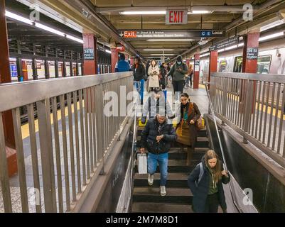 Weekend Subway Ridership, gesehen in Penn Station, in New York am Sonntag, 8. Januar 2023. (© Richard B. Levine) Stockfoto