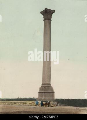 Wilhelm Hammerschmidt Studio: Jahrgang 19. c. Foto - Pompeius-Kolumne, Alexandria, Ägypten Stockfoto